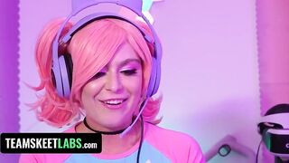 Gamer Girls Leana Lovings & Krissy Knight Get Their Juicy Pussies Fucked While Playing - TeamSkeet