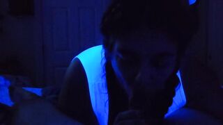Submissive wife worships masters cock and takes facial
