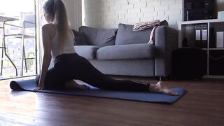 I got a footjob from a fit girl in sportswear.