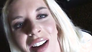 Superb blonde slut gets her asshole and pussy drilled by black dick