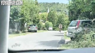 Hot Teen Hitchhiker Risky Public Car Blowjob