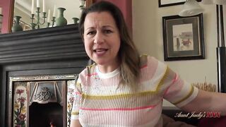 AuntJudysXXX - Your Busty 49yo Step-Aunt Eva Jayne sucks your cock (POV Experience)