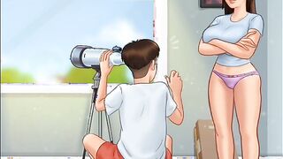 Summertime Saga #45 - He CAUGHT His Busty Roommate Masturbating